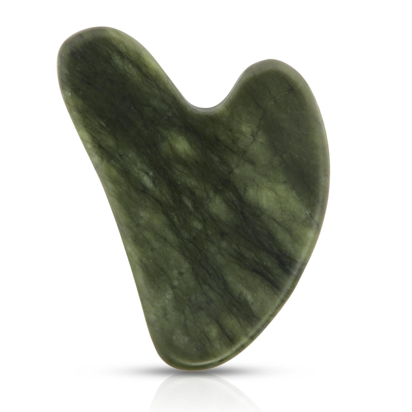 Photo 1 of Contrybox Gua Sha Facial Tools, Jade Guasha Tool for Face & Eye Gua Sha Stone for Puffiness Reducing & Jawline Sculpting Face Stone Gua Sha Tools for Skin Care Woman GuaSha Stone Tool, Dark Green