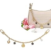 Nalefow Purse Extender Chain Pearl Cherry Purse Chian Strap Replacement Short Chain Straps, Metal Flower Heart Purse Strap