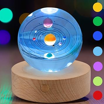 Furniture Life 3d Crystal Ball With Solar System Model Decoration Ball In Home And Office Best Gift For Birthdaykidsastronomy Enthusiast