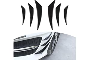 leediga 6 PCS Car Front Bumper Protection Kit, PVC Spoiler Canards Kit, Self-Adhesive Body Trim, Anti-Collision Auto Stickers, Universal for Most Cars, Trucks, SUVs (Black)
