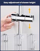 YEAUPE Shower Head Holder 360° Adjustable Chrome Plated 16-28mm Rail view 6