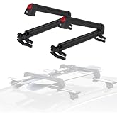 LINGVUM Ski and Snowboard Roof Racks, 24.3" Universal Ski Roof Rack Carrier | Fits 4 Pairs of Skis or 4 Snowboards, Safety Anti-Theft Lock Design, Black