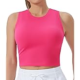 THE GYM PEOPLE Women's Workout Crop Tops Sleeveless Yoga Running Shirts Athletic Tank Top No Padding