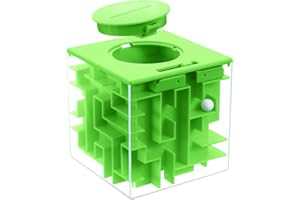 FANVINCE Puzzle Maze Money Holder Box Toy Gifts for Kids and Teens Green