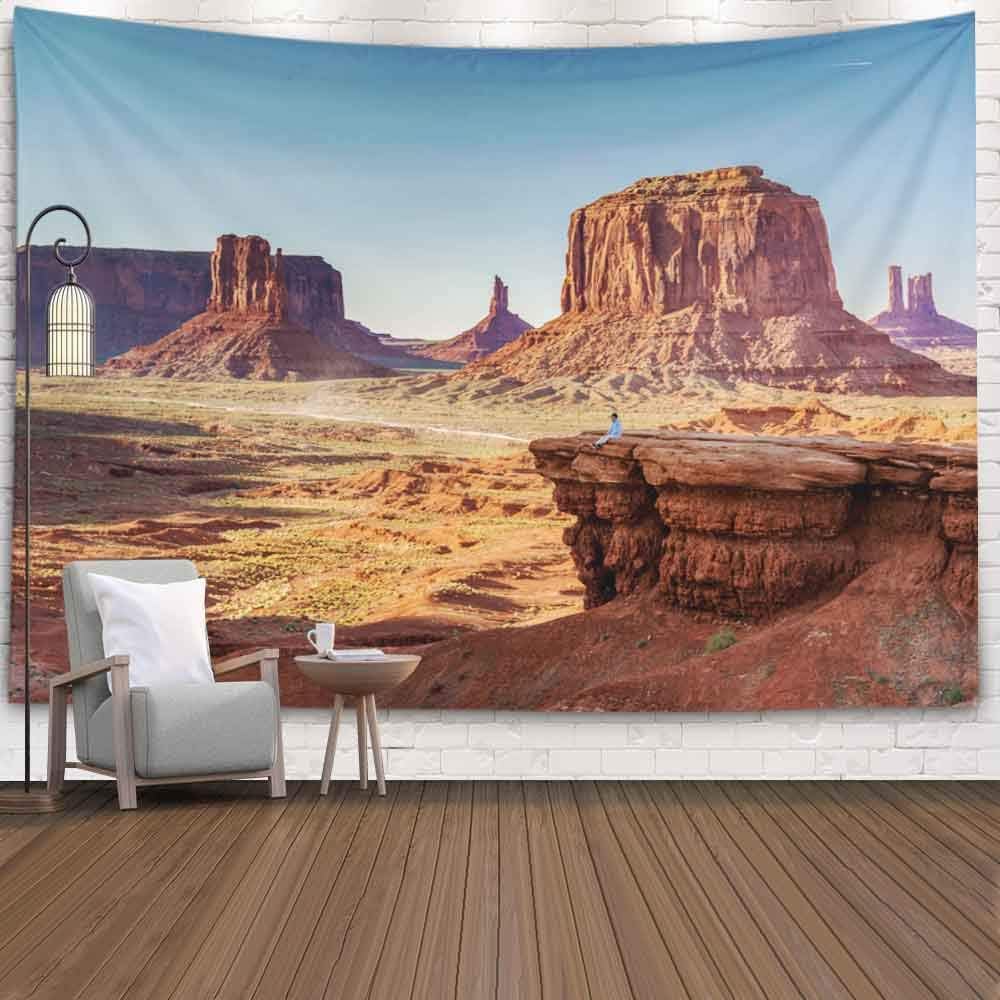 Shorping Halloween Tapestry, Snowman Tapestry 80X60Inches Winter Hanging Wall Tapestry for Décor Living Room Ford Point is an Attraction Point Located in Monument Valley Loop Road