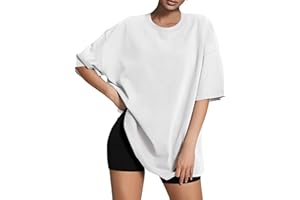 ATHMILE Womens Oversized T Shirts Loose Fit Crewneck Short Sleeve Tops Summer Casual Blouse 2024 Y2K Basic Tee
