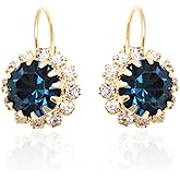 Brazel 18K Gold Plated Crystal Flower Earrings for Women