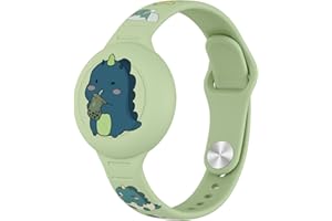 Waterproof AirTag Bracelet for Kids, Cut Cartoon Soft Silicone Airtag Holder for Apple Air Tag, Adjustable Anti Lost Wristban