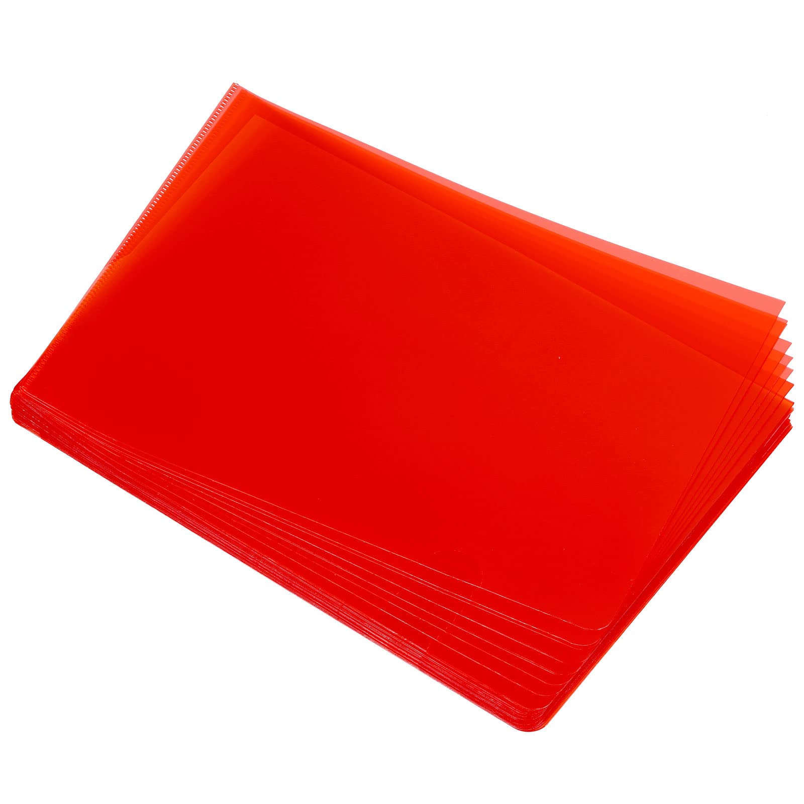 PATIKIL L Type Folders 36 Pack A4 Plastic Clear Document Folder File Jacket Sleeves Project Pockets, Red — image 1