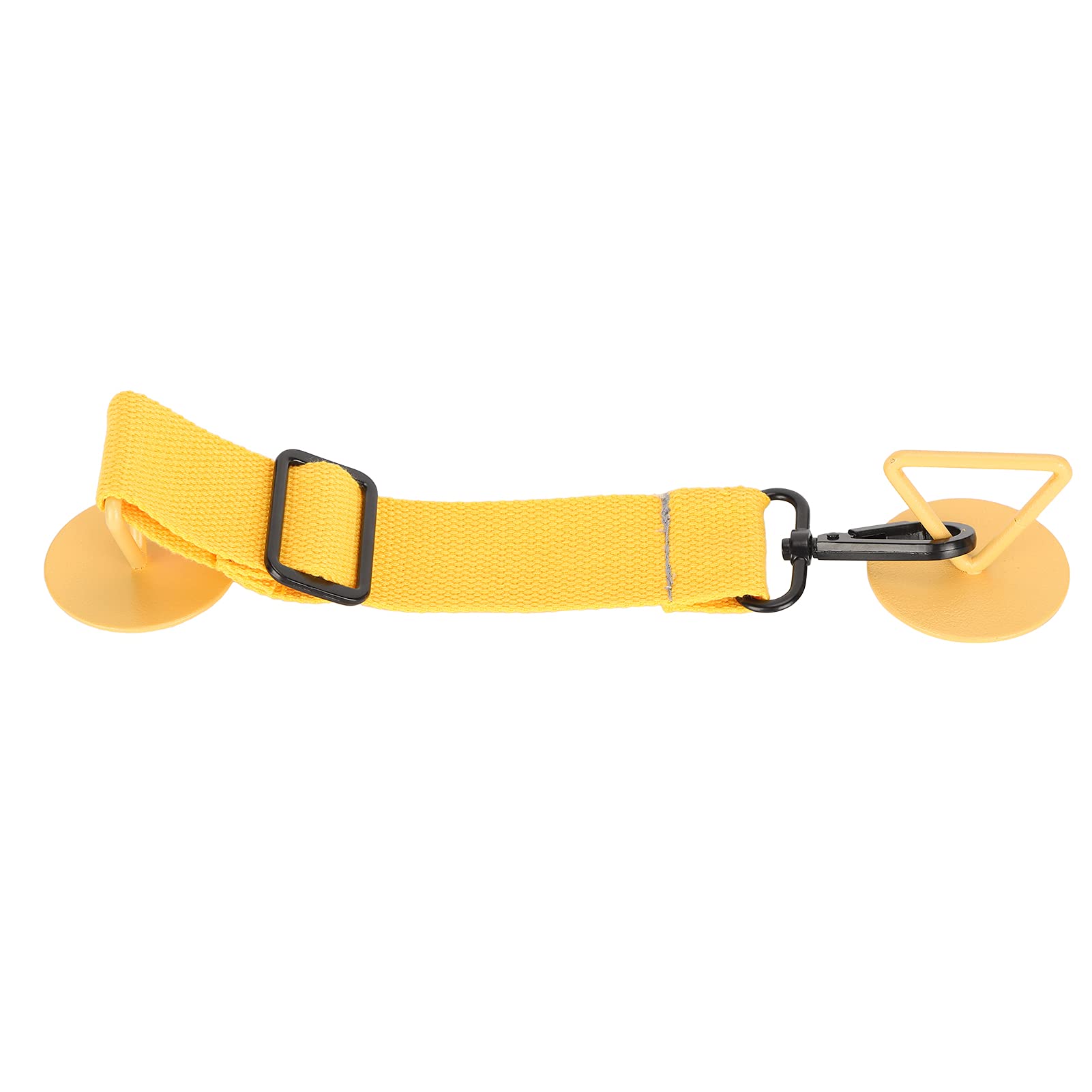 Door Strap Lock, Adjustable Pet Dog Cat Proof Door Stopper, Yellow, Heavy Duty, Cloth and Metal, 20-30cm, Home Security Safety with 2 Stick Hooks