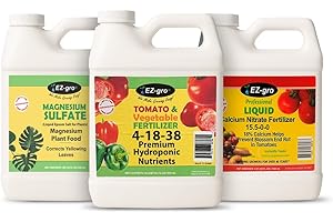 EZ-GRO WE MAKE GROWING EASY 4-18-38 Liquid Hydroponic Nutrients Complete Combo Kit (QT) | Fertilizer for Tomatoes, Peppers & Leafy Greens | Hydroponic Plant Food Suited for Hydroponic and Soil Applications | Liquid Plant Food