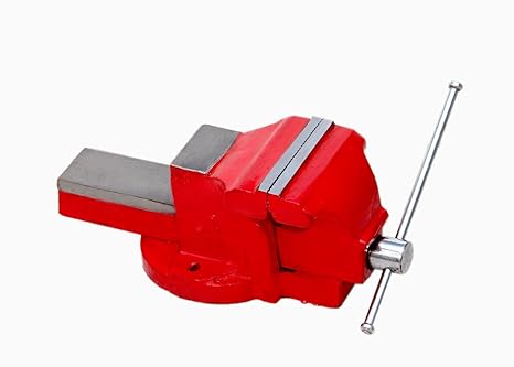 Mk Germany base(4inches) light duty Cast Iron Bench Vice Fixed Base, Blue (100mm)