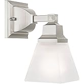 Livex Lighting 1031-91 Mission Wall Sconce Brushed Nickel with Frosted Glass