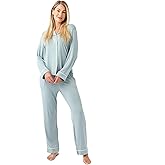 Cozy Earth 100% Viscose From Bamboo Long Sleeve Pajama Set For Women - Button-Up Sleepwear