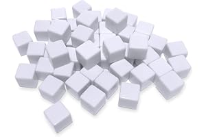 Nakimo 16MM Blank White Dice for Board Games, DIY, Fun, and Teaching, Pack of 50