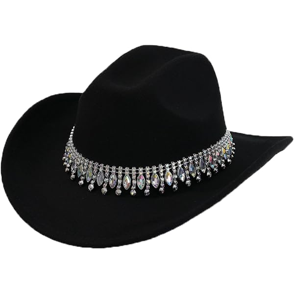 Mepase 2 Pcs Rhinestone Cowgirl Hat Bling Bandana Glitter  display picture 2