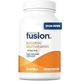 Bariatric Fusion Bariatric Multivitamin Without Iron | 1 Per Day | Post Surgery Patients | Iron Free Vitamin for Gastric Bypass and Sleeve Gastrectomy | Easy to Swallow Capsules | Three Month Supply