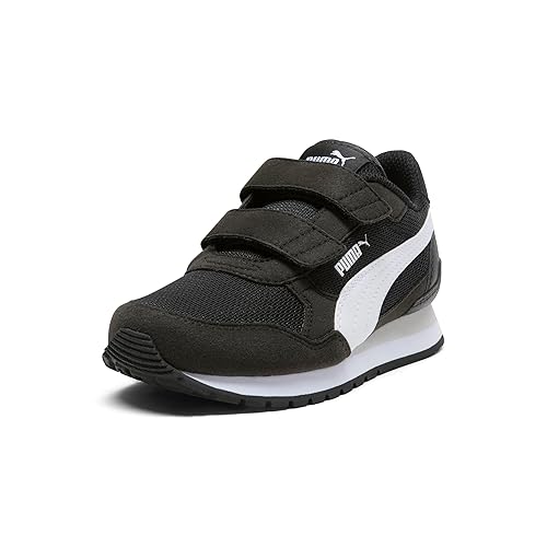 PUMA Unisex-Child ST Runner Hook and Loop, PUMA Black-PUMA White-Cool Light Gray, Toddler 8