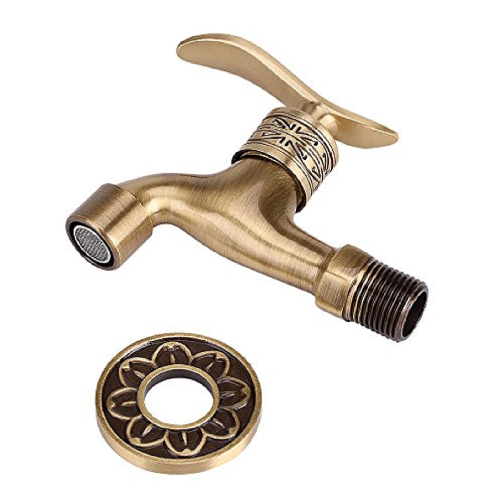 YUMILI Brass Washing Machine Tap, Antique Style Brass Tap and Wall Mounted Laundry Cold Water Tap, Tap for Kitchen, Sink, Bathroom, Washing Machine and Pool