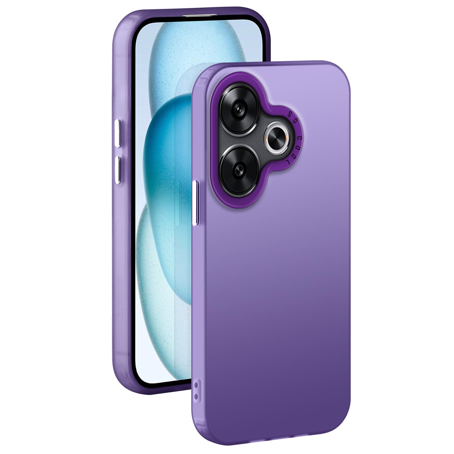 XINYEXIN Compatible with Xiaomi Poco F6 5G Case Ultra Slim - Matte Finish Scratchproof Shockproof Bumper Cover - Purple