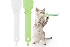 OKAMMY Cat Treat Squeeze Spoon Dispenser - Multifunctional Lickable Wet Cat Treat Dispenser for Cat Liquid Snack Cat Feeding Food Storage and Easy Hanging Cat Food Feeding Spoon (G W)