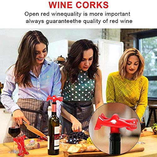 Faraone4w 3 in 1 Wine Opener Set, Happy Man Bottle Opener, Wine Bottle Stoppers Wine Bottle Corkscrew Beverage Bottle Stopper Corkscrew, Novelty Set - Gift Set - Wine Saver