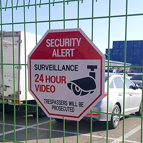 Video Surveillance Signs Security Sign Video Surveillance Alert - Intrusion Prevention Effect 12 x 12 Octagon Aluminum Sign - Thumbnail 4