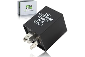 partszen 5 Pin EP27 FL27 12V 20A Electronic Flasher Relay Compatible LED Turn Signal Light Bulbs Hyper Blink Flash Fix