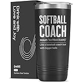 Onebttl Softball Gifts for Coach, Coach Gifts 20oz Stainless Steel Tumbler with Lid and Straw- Black