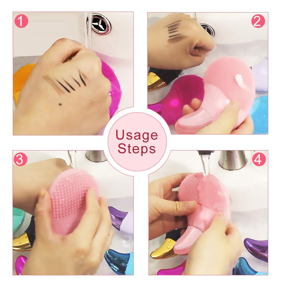 Sonic Facial Cleansing Brush, Electric Silicone Face Brush and Massager, Waterproof Silicone Face Scrubber for Deep Cleansing, Exfoliating, Blackhead Removing, Rechargeable,Portable: Beauty