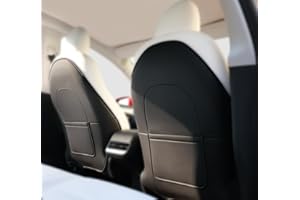 CYBERBEANS 2Pcs for Tesla Model 3/Y Juniper/Highland Leather Seat Back Kick Protectors Accessories 2025 2026,Kids Kick Mats S