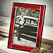 Red Stained Glass Picture Frame for Home Décor, Office, Desk, Table Top 4x6 Photo Horizontal Vertical Easel Back Series J Devlin