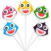Fruidles 12-Pack Baby Shark Candy Lollipop, Fruit-Flavored Suckers for Shark Themed Party Favors