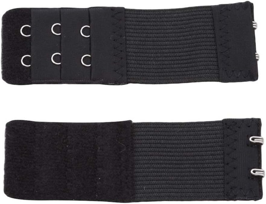 Shumeng 10pcs Bra Extender 2 Hook Narrow Soft Back Comfortable Band Extenders for Bras (Black)