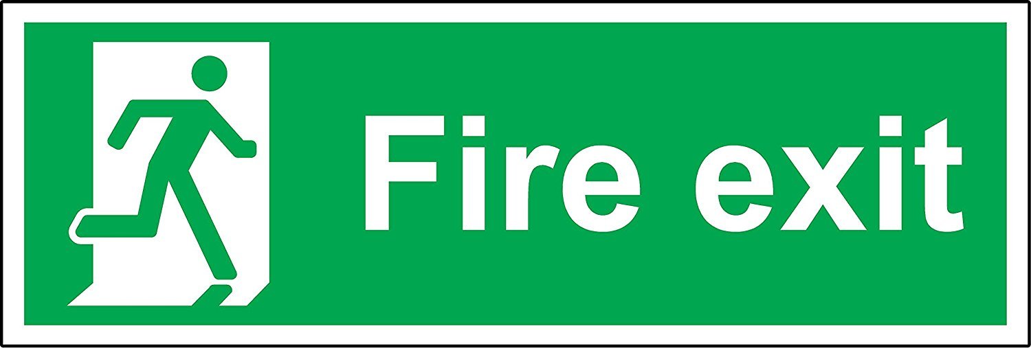 Fire exit safety sign -1.2mm rigid plastic 300mm x 100mm โ image 1