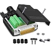 ANMBEST DB26 Solderfree Serial to 26 pin Terminal Thinner Male Adapter | 16mm thin, Solderless, D-SUB Port, Pure Copper Core Gold Plated, Breakout Board, with Case Long Bolts Tail Pipe, 2PCS Male