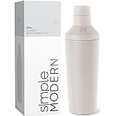 Simple Modern Cocktail Shaker Set with Jigger Lid | Stainless Steel Boston Shaker Insulated Martini Mixer for Mocktails | Gifts for Men Women Him Her | Classic Collection | 20oz | Almond Birch