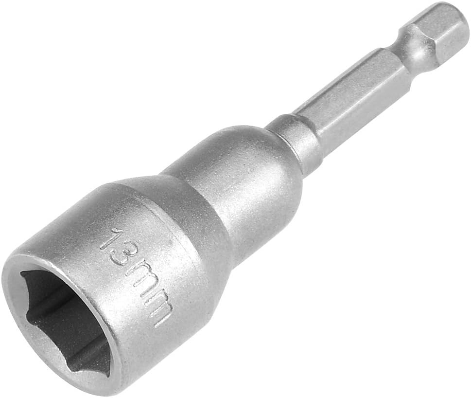 Sourcingmap 1/4" Quick-Change Hex Shank 13mm Magnetic Nut Setter Driver Drill Bit, 65mm Length, Metric 20mm Outer Dia