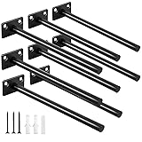 8 Pcs 8" Black Solid Steel Floating Shelf Bracket