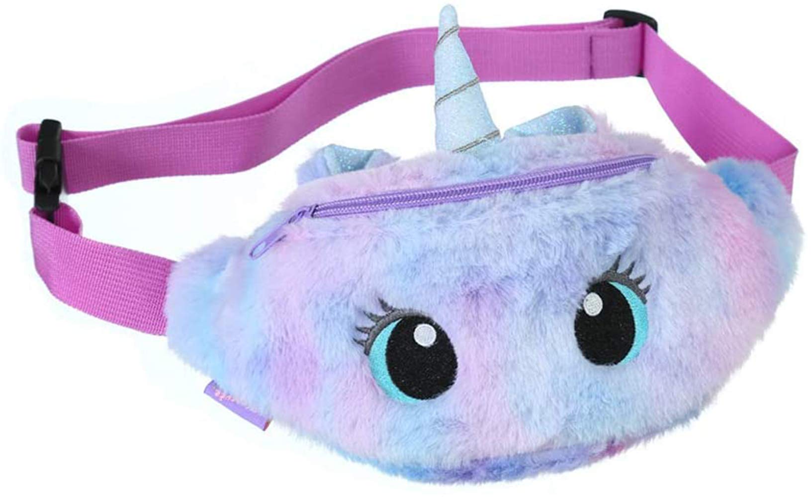 Laahoem Cartoon Waist Bag Tie-dye Hip Chest Bum Bag Shoulder Backpack Cute Fanny Kids Girls Belt Pack Big Eye Violet