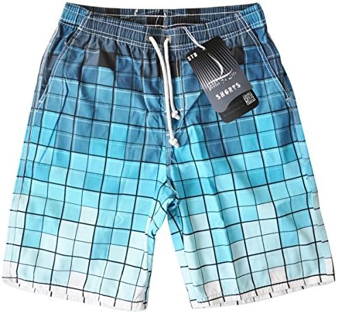 Swimwear Board Shorts for Men's Beatch Shorts with Pockets Professional Designer Casual Outdoor Board Wear Quick Dry Waterproof Anti Sand Swim Trunks(XL Size,Gradient Blue G