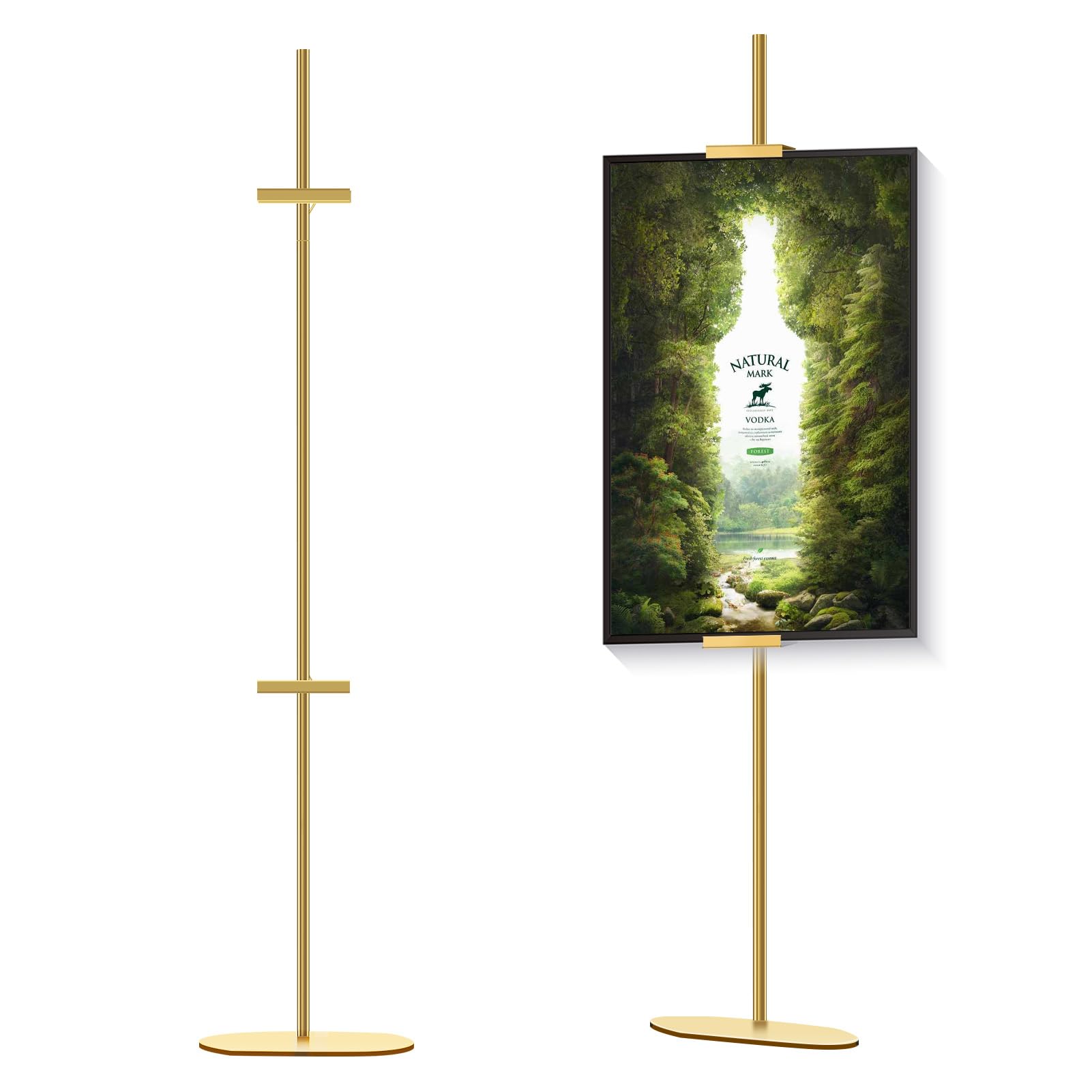 Photo 1 of ***MISSING PARTS***
Adjustable Easel Stand for Picture Frames, Holds Frames Up to 64" Tall - Sturdy Metal Floor Easels for Art, Signs, Photos | for Home, Office, Gallery Display (Golden)
