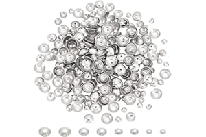 UNICRAFTALE 400pcs 4 Size Flower Bead Caps, 3/4/5/6mm Surgical Steel Spacer Ends, Bead Spacers for Bracelet Necklace Jewelry Making, Stainless Steel Color