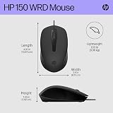 HP 150 Wired Mouse USB Type-A 1600 DPI Ambidextrous Black view 2