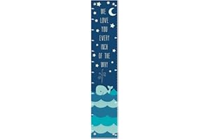 THISWEAR Nautical Chart for Kids Love You Every Inch of The Way Aquatic Room Decor Whale Height Growth Chart