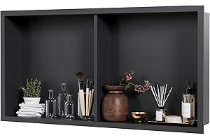 12 * 24" Shower Niche 304 Stainless Steel, Double Shelf Organizer Insert in Wall Recessed for Bathroom Wall, NO Tile Needed, 