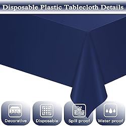 WNINK 4 Pack Navy Blue Tablecloths Dark Blue