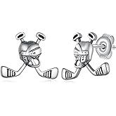 Daixiya Hockey/Baseball/Tennis/Volleyball/Golf/Soccer/Softball/Bowling/Lacrosse Earrings S925 Sterling Silver Sports Stud Earrings Jewelry Gifts for Women