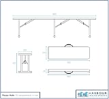 Harbour Housewares 6ft Folding Garden Bench Pack of 2 Heavy Duty view 3