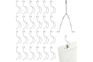 Zoketriton 25 Pack Cabinet Door Painting Hangers Stainless Steel No-Drill Metal Painting Hanging Hooks Cabinet Door Brackets 